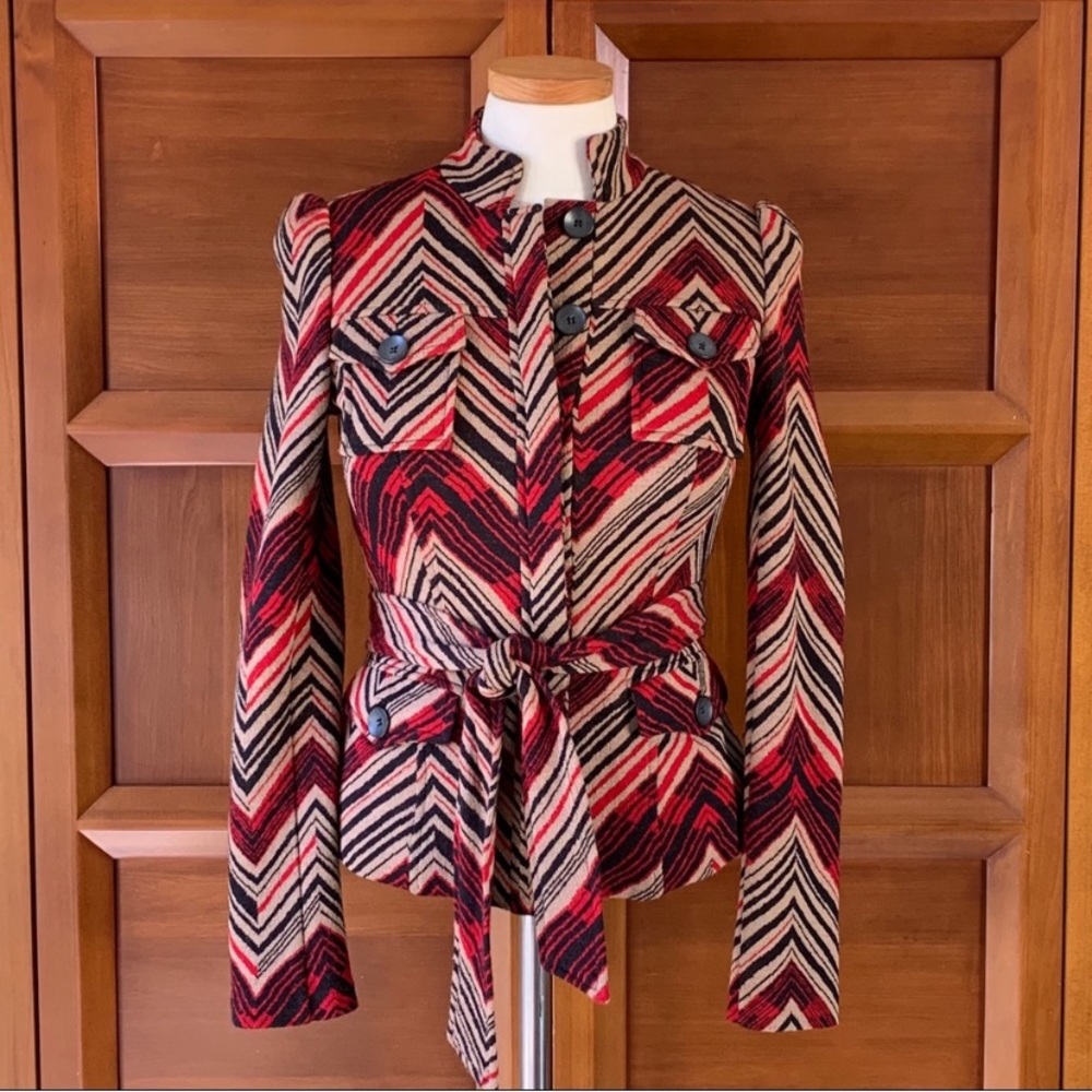 Diane Von Furstenberg Utility Chevron Jacket